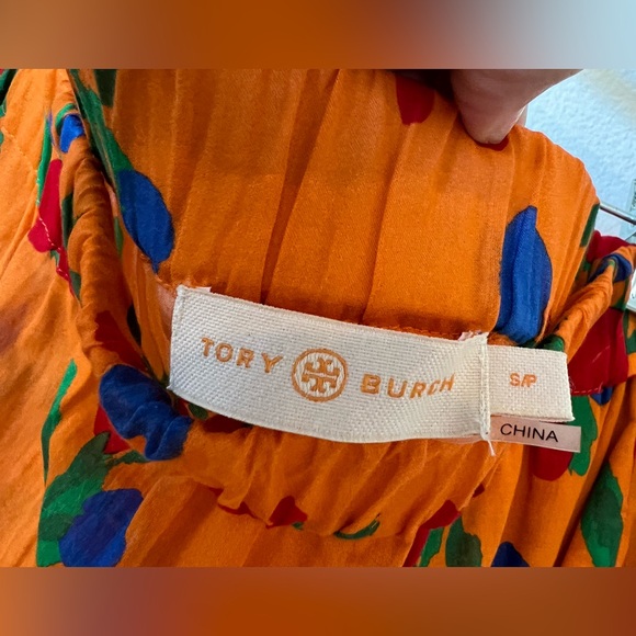 Tory Burch Orange Floral Maxi Skirt S $248 - Picture 6 of 6